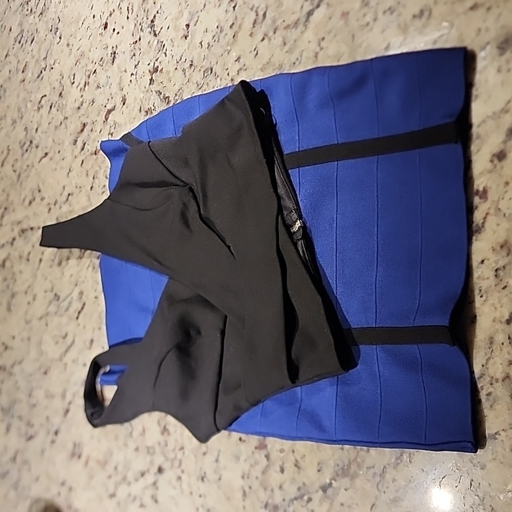 Guess Los Angeles Matching Set Bodycon Skirt and Corset Top Sapphire Blue